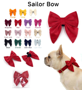 Fiocco da marinaio in velluto per cani - 15 colori eleganti &times; silhouette classica a coda di rondine &times; chiusura rapida con gancio e anello | Commercio all'ingrosso e OEM/ODM