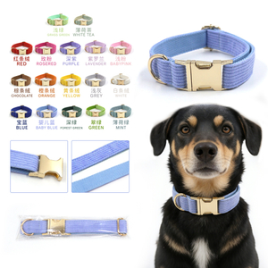 Collare per cani in velluto a coste - Collare singolo autonomo | 17 colori Heritage, 5 taglie XS–XL, OEM da 20 pezzi