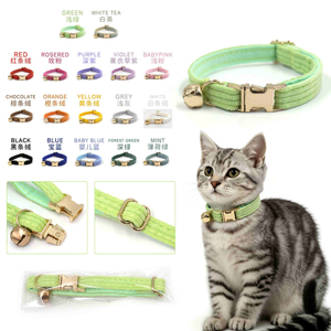 Collar para gatos de pana: 17 colores, tallas S y L, venta al por mayor y OEM de liberaci&oacute;n r&aacute;pida