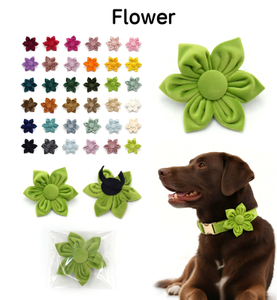 Gravata-borboleta de veludo para cachorro – silhueta de flor feita &agrave; m&atilde;o com 5 p&eacute;talas, 36 cores de veludo de pel&uacute;cia, atacado da Heyri Pet