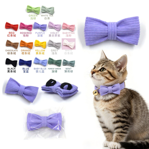 Gravata-borboleta de veludo cotel&ecirc; para gatos – 17 cores tradicionais com 6 listras exclusivas de f&aacute;brica, feitas para os momentos fotogr&aacute;ficos mais aconchegantes de gatos